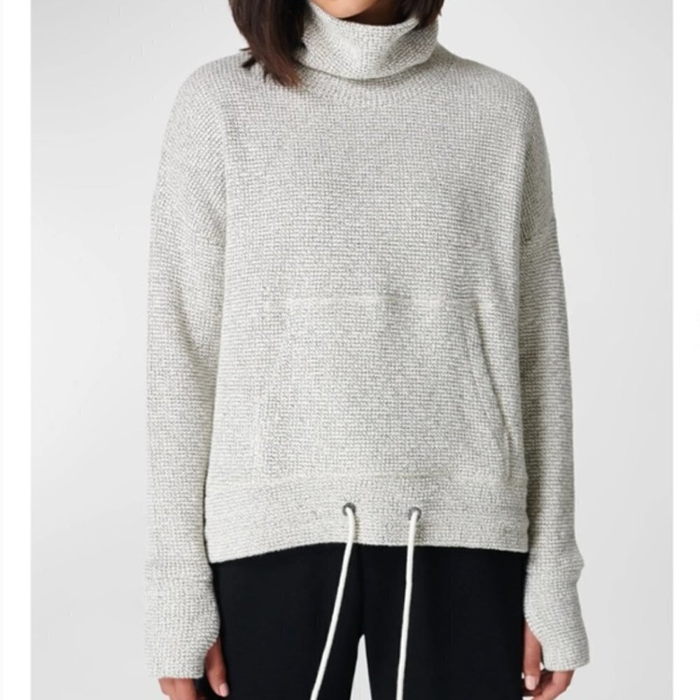 Sweaty Betty Gray Boucle Turtleneck Pullover Sweatshirt
